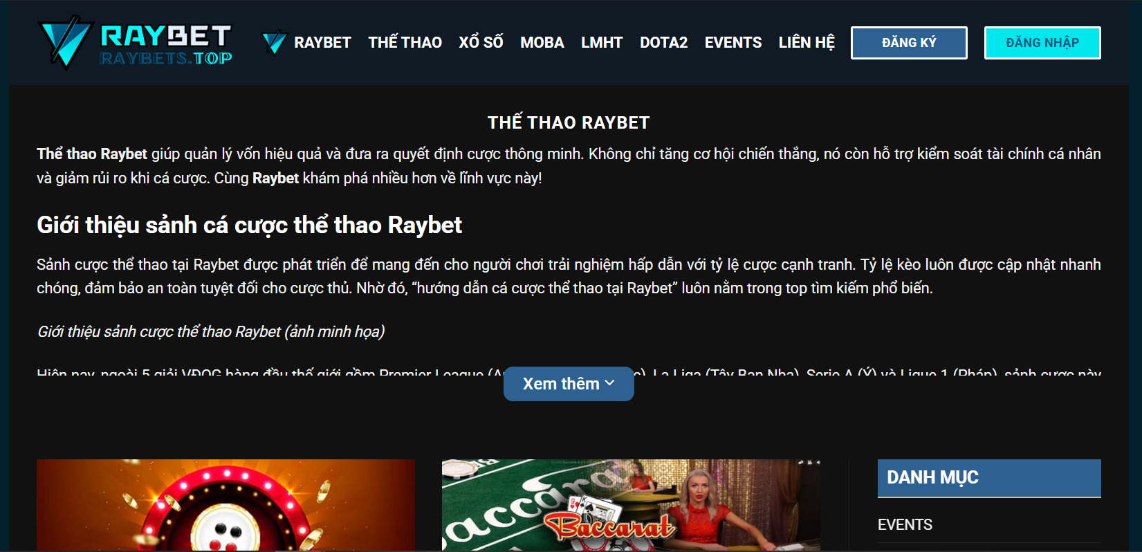 Thể Thao Raybet Được Yêu Thích